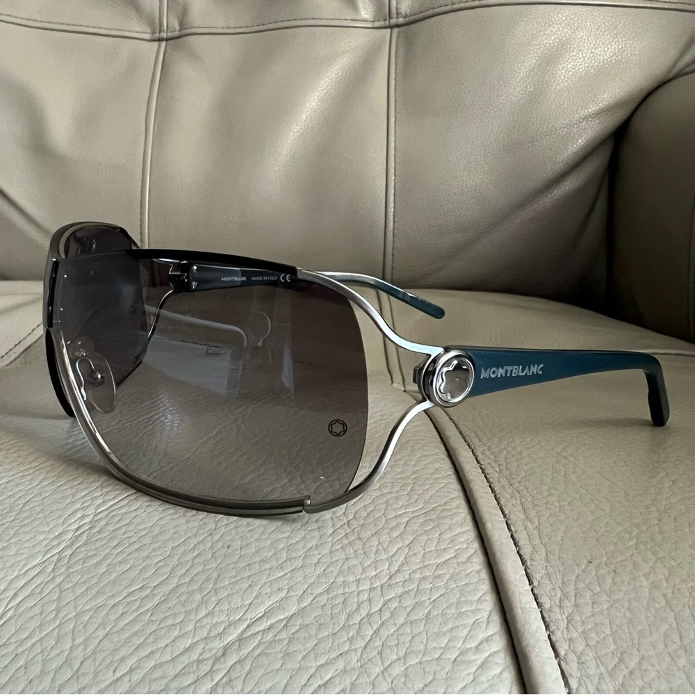 Montblanc Mont Blanc Transparent Mask Sunglasses MB 82S Gray Italy Made Unisex - Picture 2 of 12